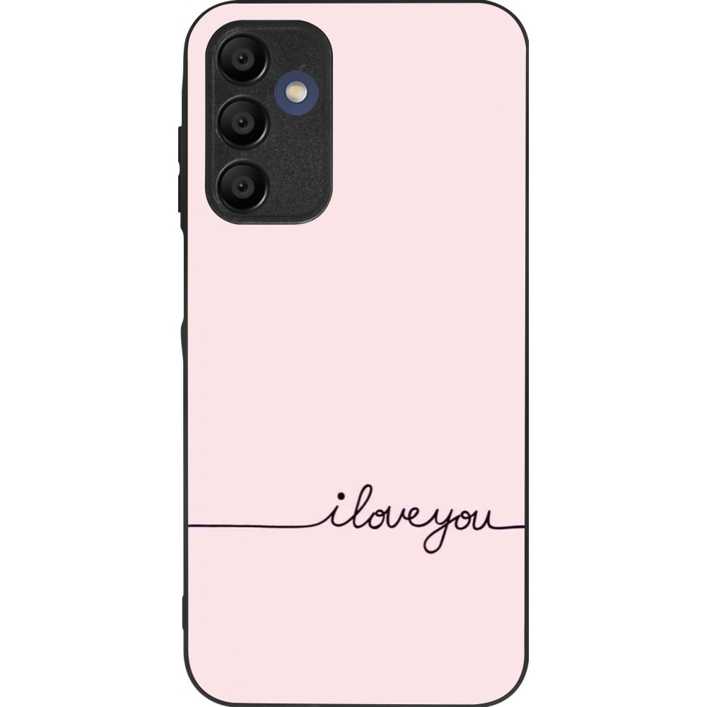 Coque Samsung Galaxy A15 - Silicone rigide noir Valentine 2023 i love you writing