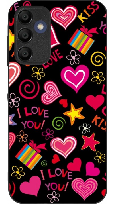 Coque Samsung Galaxy A15 - Silicone rigide noir Valentine 2023 love symbols