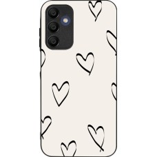 Coque Samsung Galaxy A15 - Silicone rigide noir Valentine 2023 minimalist hearts