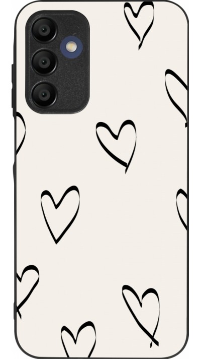 Coque Samsung Galaxy A15 - Silicone rigide noir Valentine 2023 minimalist hearts