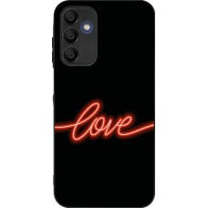 Coque Samsung Galaxy A15 - Silicone rigide noir Valentine 2023 neon love