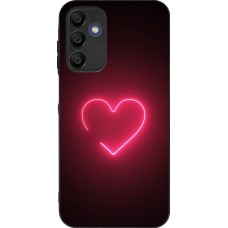 Coque Samsung Galaxy A15 - Silicone rigide noir Valentine 2023 single neon heart