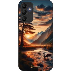 Coque Samsung Galaxy A15 - Silicone rigide noir Valley Sunset Deer Tree