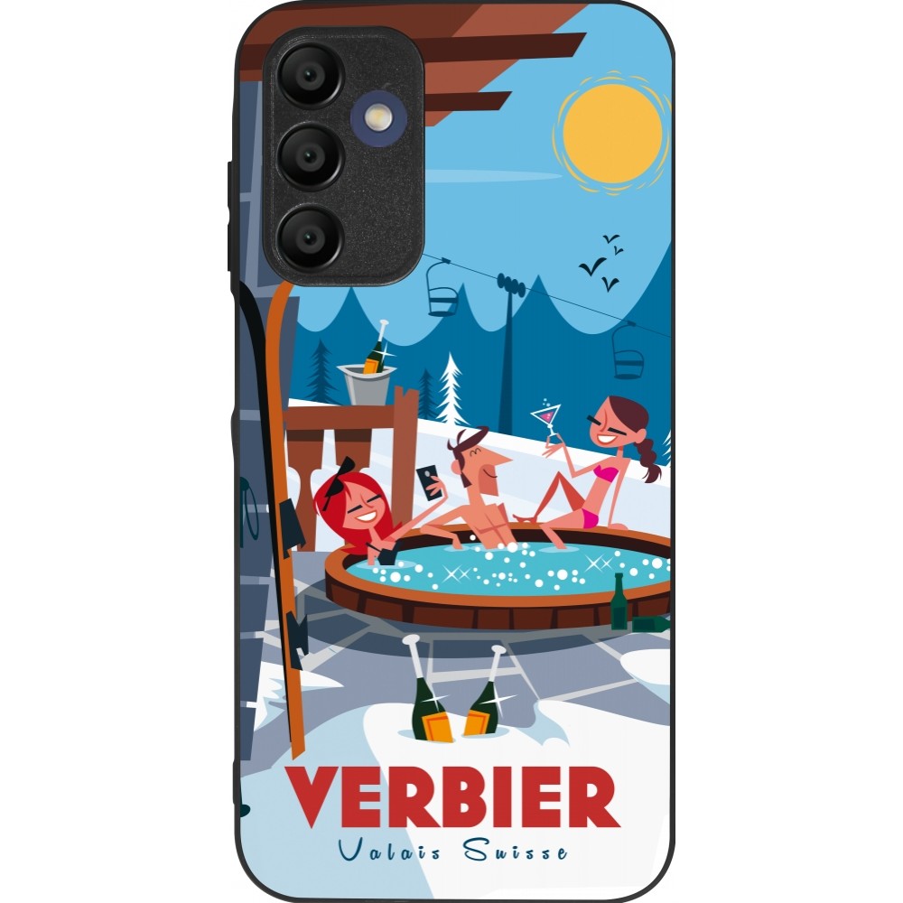 Coque Samsung Galaxy A15 - Silicone rigide noir Verbier Mountain Jacuzzi