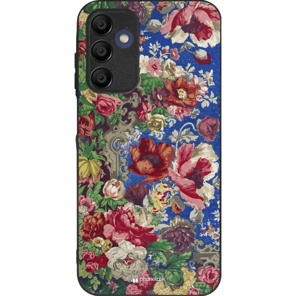 Coque Samsung Galaxy A15 - Silicone rigide noir Vintage Art Flowers