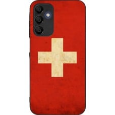 Coque Samsung Galaxy A15 - Silicone rigide noir Vintage Flag SWISS