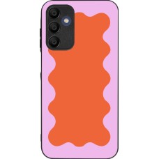 Coque Samsung Galaxy A15 - Silicone rigide noir Wavy Rectangle Orange Pink