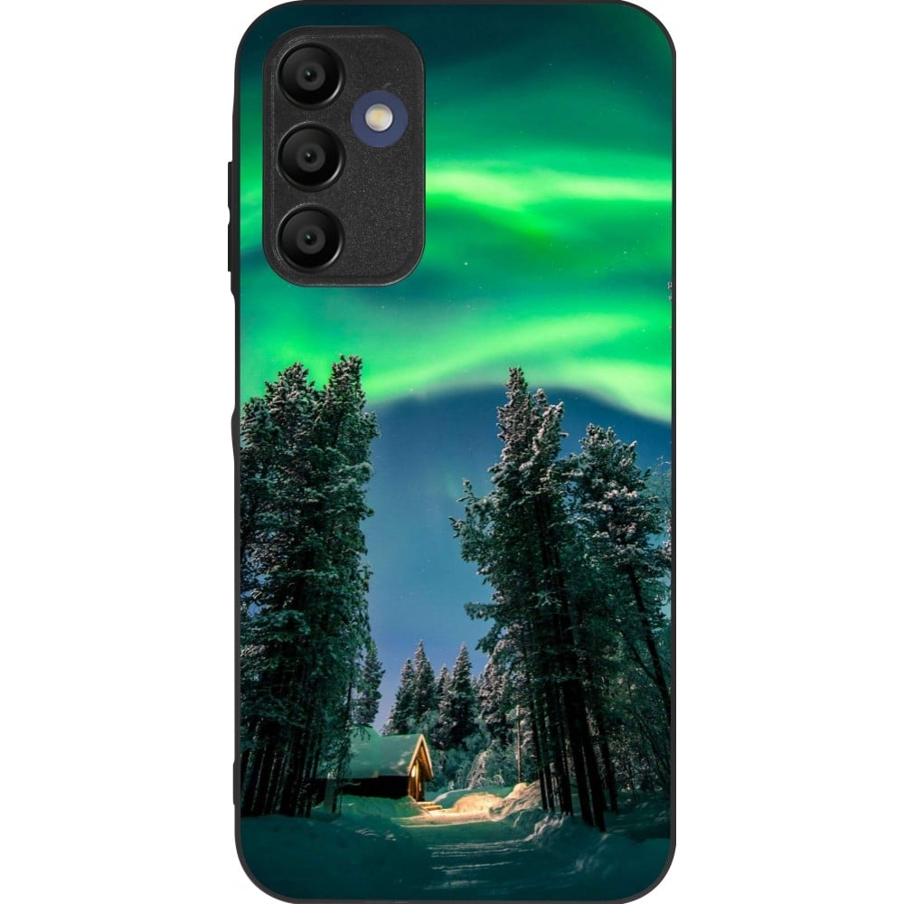 Coque Samsung Galaxy A15 - Silicone rigide noir Winter 22 Northern Lights