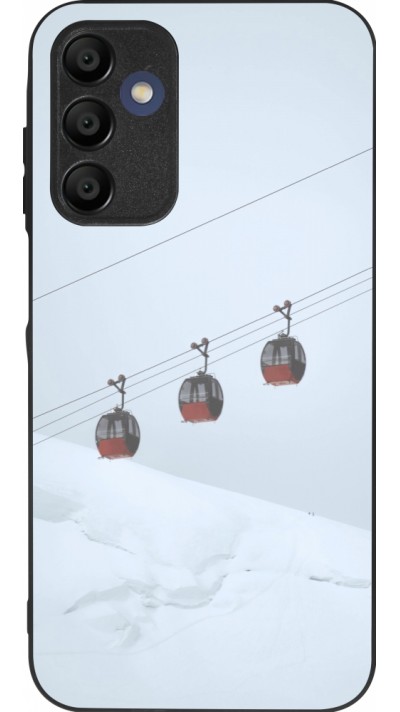 Coque Samsung Galaxy A15 - Silicone rigide noir Winter 22 ski lift