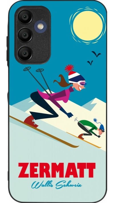 Coque Samsung Galaxy A15 - Silicone rigide noir Zermatt Ski Downhill