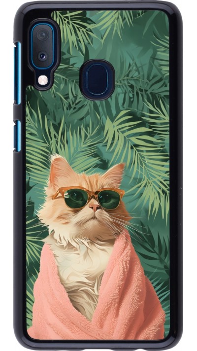 Coque Samsung Galaxy A20e - Cat Summer Palms