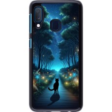 Coque Samsung Galaxy A20e - Chat noir promenade