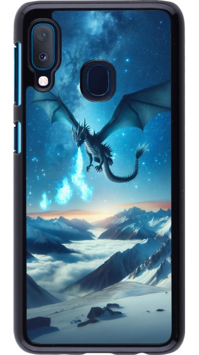 Coque Samsung Galaxy A20e - Dragon nocturne montagne