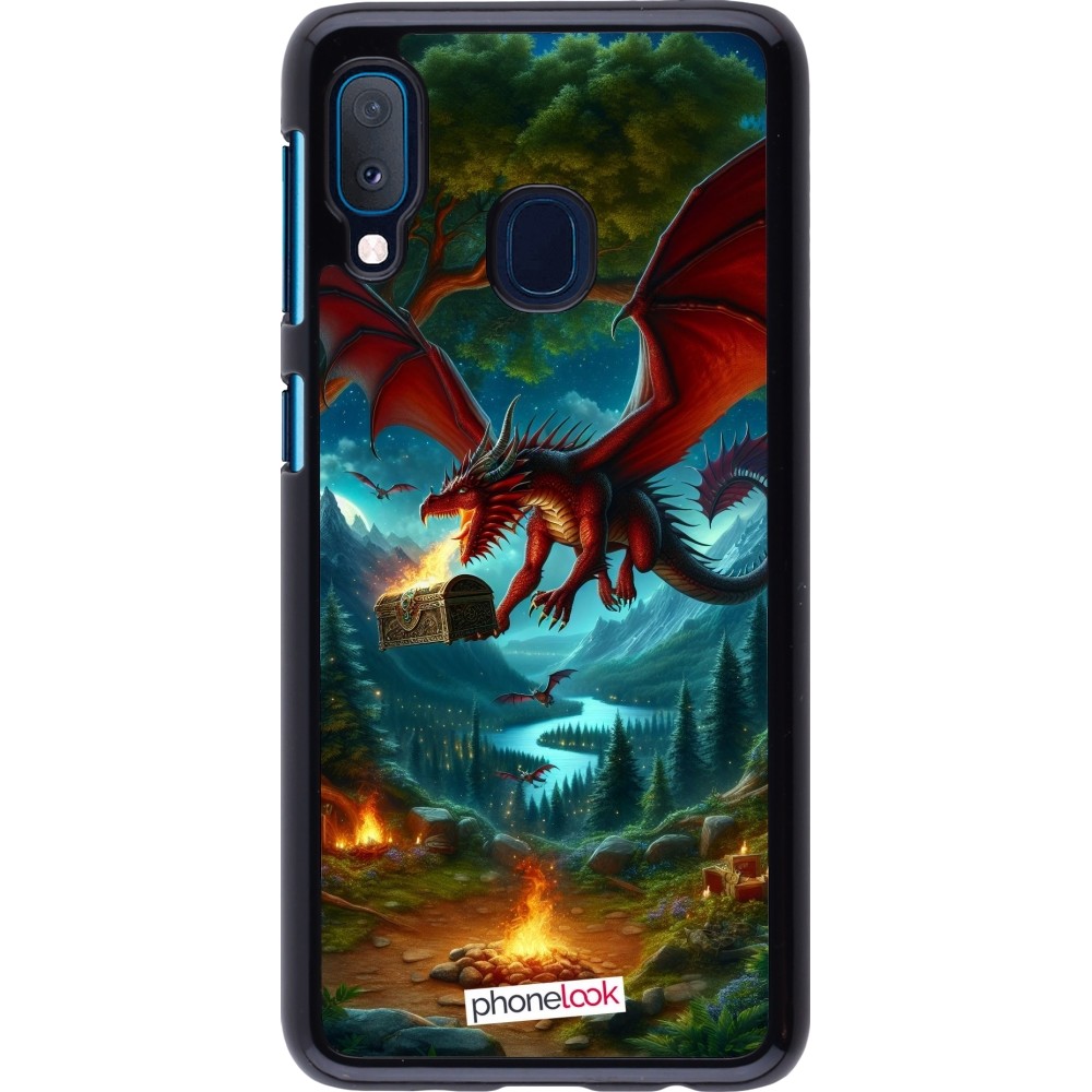 Coque Samsung Galaxy A20e - Dragon Volant Forêt Trésor