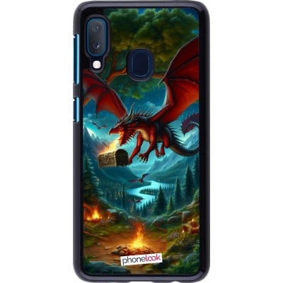 Coque Samsung Galaxy A20e - Dragon Volant Forêt Trésor