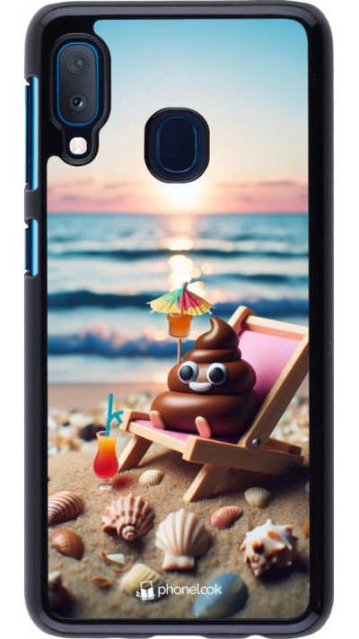 Coque Samsung Galaxy A20e - Emoji caca sur chaise longue