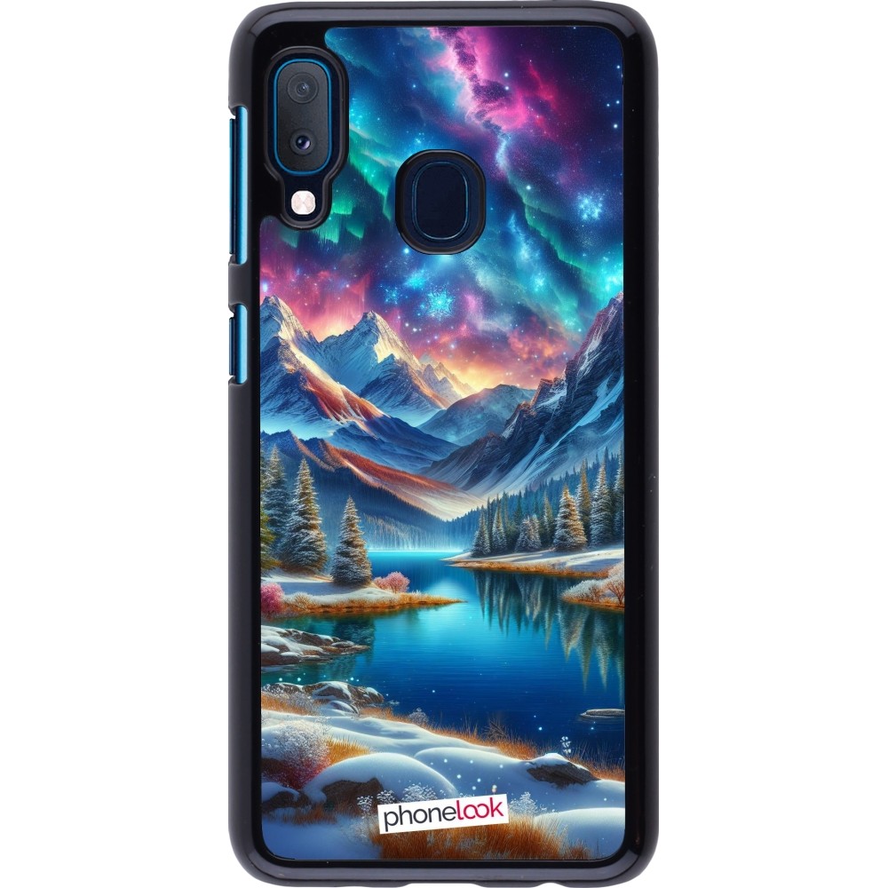 Coque Samsung Galaxy A20e - Fantasy Mountain Lake Sky Stars