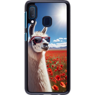 Coque Samsung Galaxy A20e - Lama Chic en Coquelicot