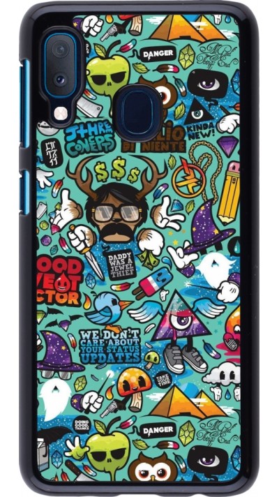 Coque Samsung Galaxy A20e - Mixed Cartoons Turquoise