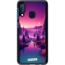 Coque Samsung Galaxy A20e - Paysage Violet-Rose