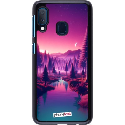 Coque Samsung Galaxy A20e - Paysage Violet-Rose