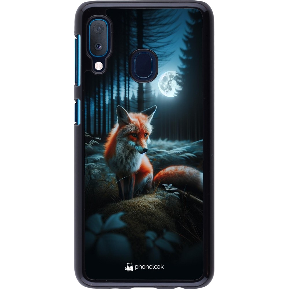 Coque Samsung Galaxy A20e - Renard lune forêt