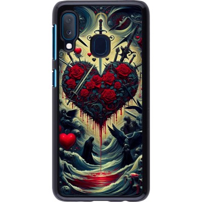 Coque Samsung Galaxy A20e - Dark Love Coeur Sang