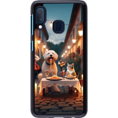 Coque Samsung Galaxy A20e - Valentine 2024 Dog & Cat Candlelight