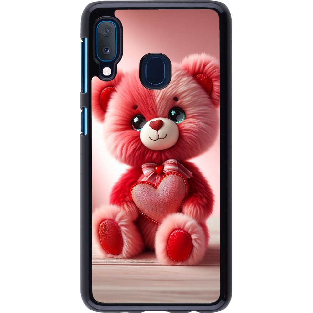 Samsung Galaxy A20e Case Hülle - Valentin 2024 Rosaroter Teddybär