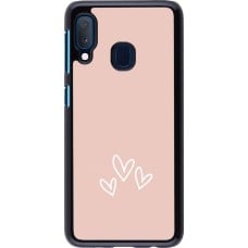 Coque Samsung Galaxy A20e - Valentine 2023 three minimalist hearts