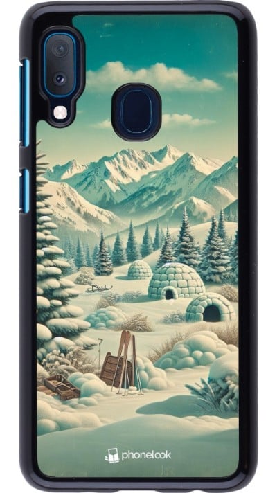 Coque Samsung Galaxy A20e - Vintage Snowy Mountain Igloo