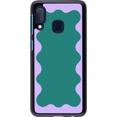 Coque Samsung Galaxy A20e - Wavy Rectangle Green Purple