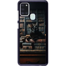 Coque Samsung Galaxy A21s - Chat livres sombres