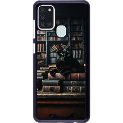 Coque Samsung Galaxy A21s - Chat livres sombres