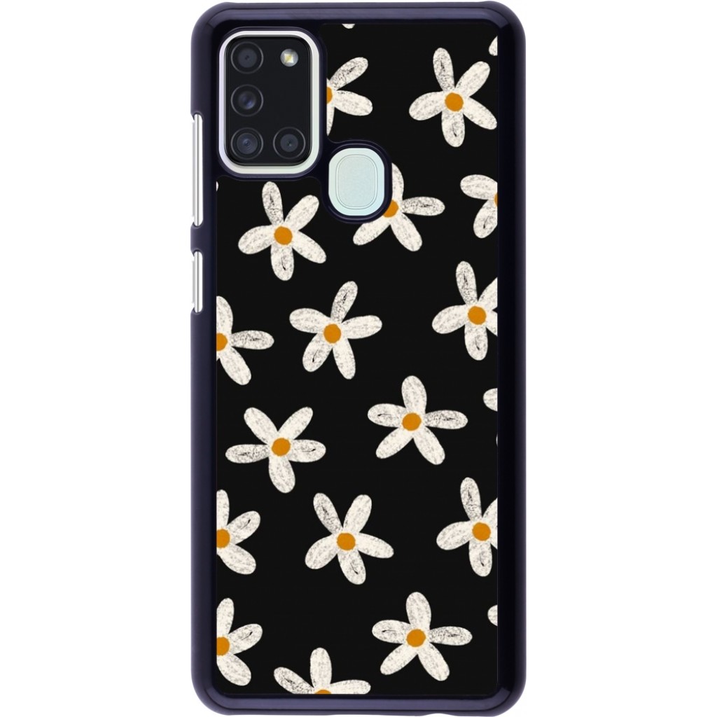 Samsung Galaxy A21s Case Hülle - Easter 2024 white on black flower ...