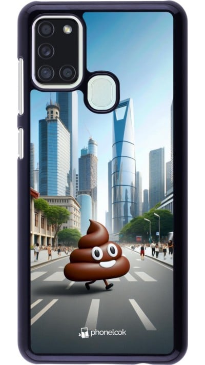 Samsung Galaxy A21s Case Hülle - Kackhaufen Emoji Spaziergang