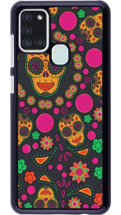 Coque Samsung Galaxy A21s - Halloween 22 colorful mexican skulls