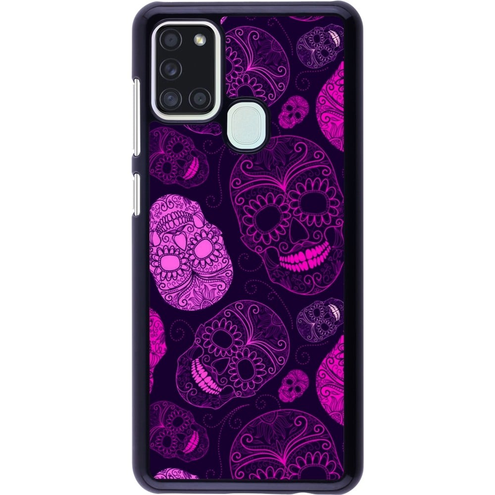 Coque Samsung Galaxy A21s - Halloween 2023 pink skulls