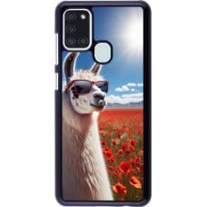 Coque Samsung Galaxy A21s - Lama Chic en Coquelicot