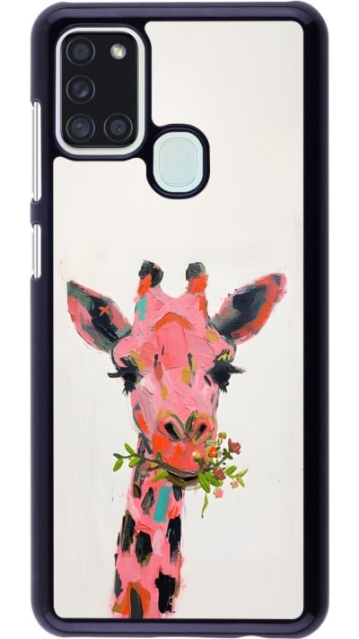 Coque Samsung Galaxy A21s - Pink Girafe Paint