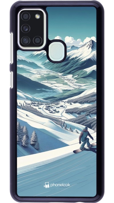 Coque Samsung Galaxy A21s - Snowboarder Montagne