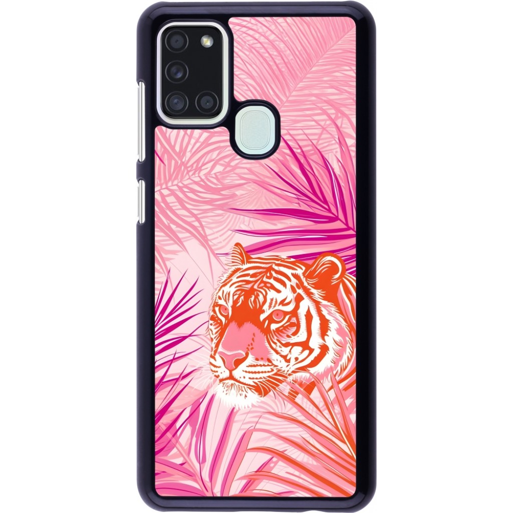 Samsung Galaxy A21s Case Hülle - Tiger Palmen rosa - Kaufen auf PhoneLook