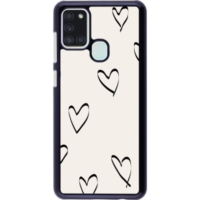 Coque Samsung Galaxy A21s - Valentine 2023 minimalist hearts