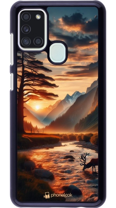 Coque Samsung Galaxy A21s - Valley Sunset Deer Tree