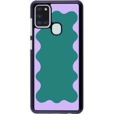 Coque Samsung Galaxy A21s - Wavy Rectangle Green Purple