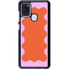 Coque Samsung Galaxy A21s - Wavy Rectangle Orange Pink