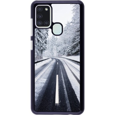 Samsung Galaxy A21s Case Hülle - Winter 22 Snowy Road