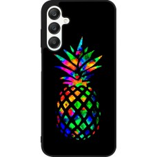 Coque Samsung Galaxy A25 - Silicone rigide noir Ananas Multi-colors