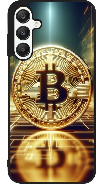 Coque Samsung Galaxy A25 - Silicone rigide noir Bitcoin Standing