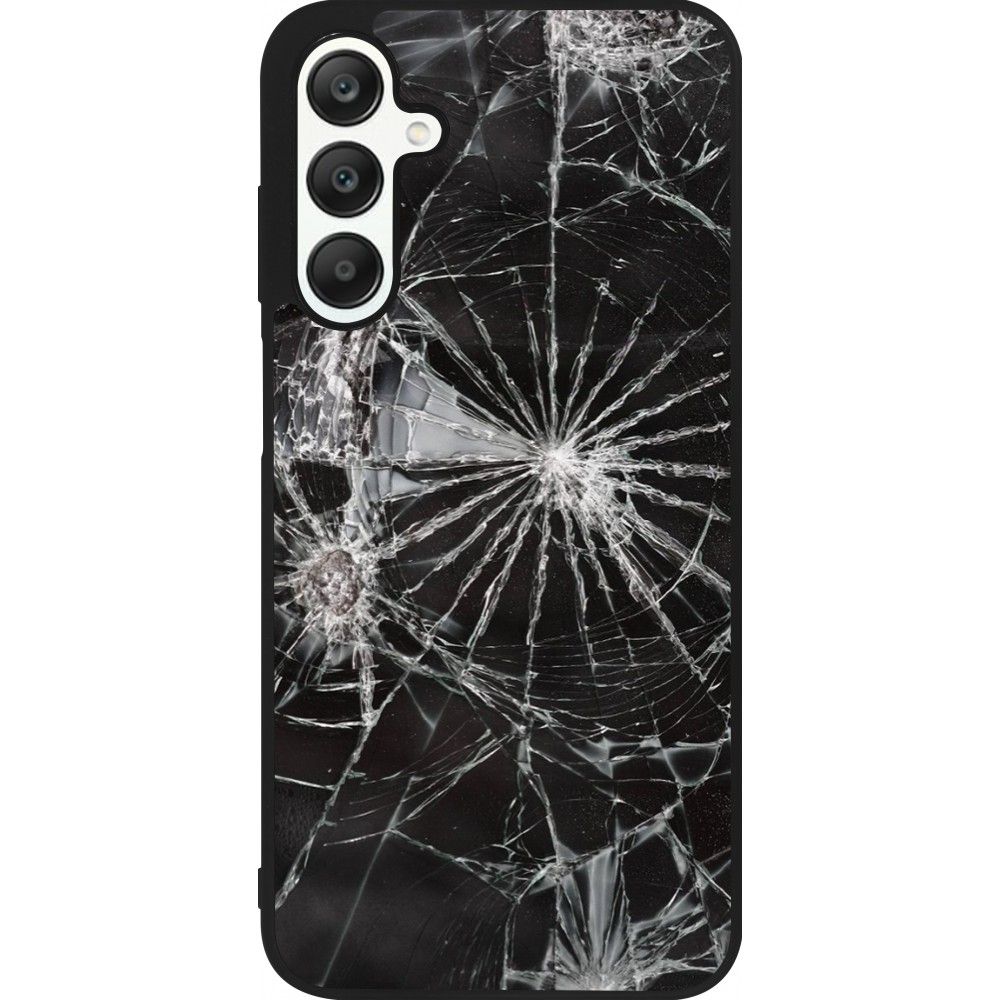 Coque Samsung Galaxy A25 - Silicone rigide noir Broken Screen